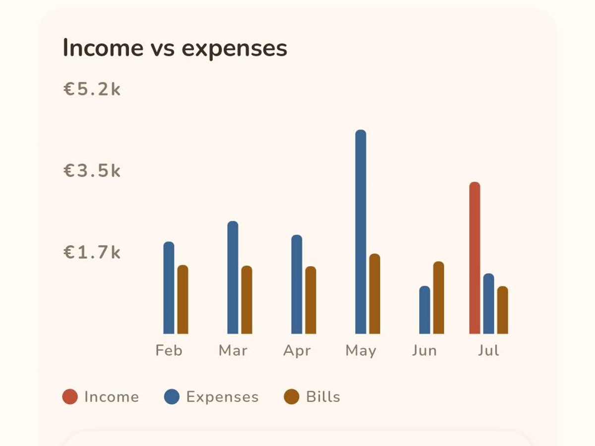 Billsfort income and cashflow screen